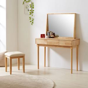 이모션 고무나무 원목 화장대 UV도장 탁상형거울 수납화장대