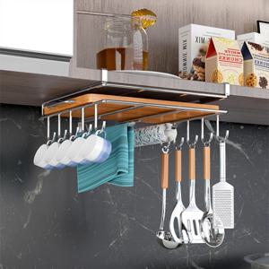 한번에 정리 무타공 수납 선반 도마 행주 컵 키친타올 걸이 주방 옷장 수납 스텐 정리함