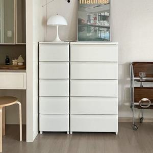 우드상판 증정! 데일리 서랍장 L 5단 옷 수납 펜트리 다용도 정리함 3colors