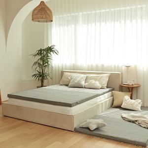 허리가 편한 3단 접이식 매트리스 토퍼 세척 가능 3D 에어튜브 에어넷 에어웹 냉감 커버