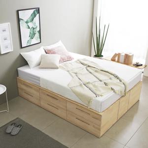 에코앙상블 2단 소나무 서랍형 수납침대 SS/Q - 매트리스 미포함