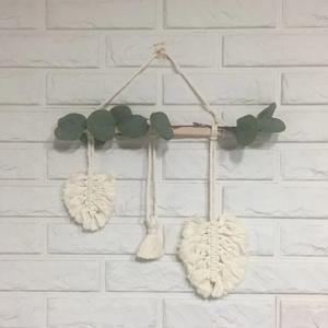 마크라메 월행잉 감성소품 벽장식 나뭇잎 가랜드 태슬 유칼립투스