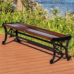 꽃평벤치 목재 주물 학교 정원 공원 휴게소 야외 의자 평벤치 2/3/4인용