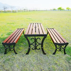 꽃평벤치세트 4/6/8인용 목재 주물 야외 테라스 공원 아파트 테이블 의자 세트