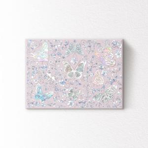 풍수 자개 그림 레트로 나전칠기 대형 액자_나빌레라 PINK