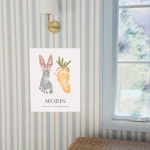 잉크가 필요없는 Bunny & Carrot 발도장 포스터 (돌전후~유치원생 추천)
