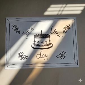 오늘은 너의 날이야 블랙 종이 일회용 테이블매트 20장