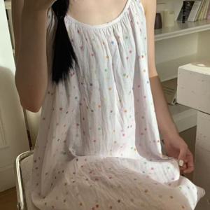 소이 별사탕 순면 여름 끈나시 파자마 원피스 1color