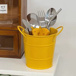 [해외] 심플 철제 물빠짐 수저통 조리도구 홀더 수저 보관함 4colors