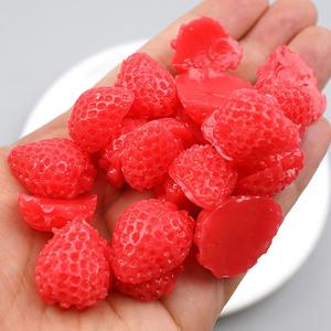 반쪽 딸기 모형 레드 2cm 10개 과일모형 TPR