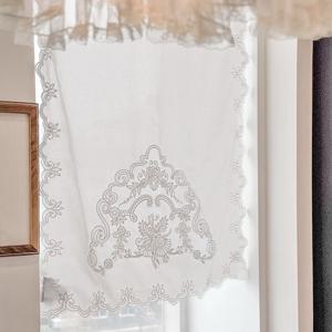 몽소 아치 자수 창바란스 커튼-그레이 (CBMV16-GY)