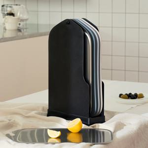 모던 감성 깔끔도마 블랙에디션 세트(TPU 3P+스텐+거치대)