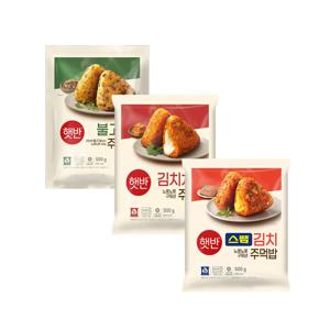 햇반 쿡반 주먹밥 500g 불고기*1개+김치치즈*1개+스팸김치*1개