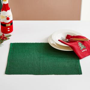 홀리데이 골지 테이블매트 그린 35x45