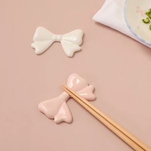 러브소르베 리본 수저받침 핑크