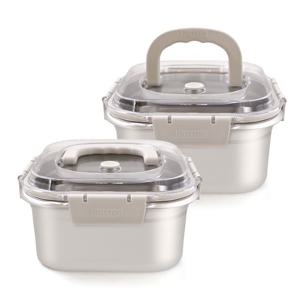 1+1 핸디형 멀티 스텐 김치통 2.5L / 손잡이 밀폐용기 반찬통 보관용기