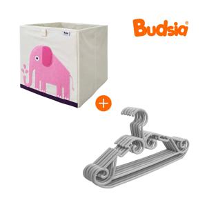 패브릭 정사각 수납정리함 1개입 + 유아용 연결 옷걸이 20개입