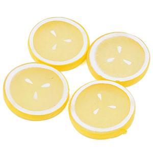 슬라이스 조각 레몬 모형 옐로우 5.5cm 4개 과일모형 UR