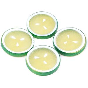 슬라이스 조각 라임 모형 그린 5.5cm 4개 과일모형 UR