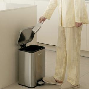 스텐 휴지통 화장실 발판 원룸 무소음 가정용 주방 쓰레기통 페달 10L