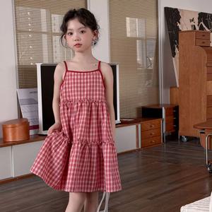 엘라라 스트랩 체크 원피스 R13836