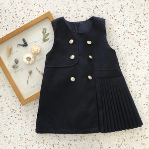 더블버튼 플리츠 조끼 원피스 R10997