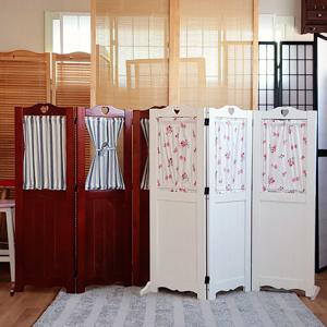 원목 하트 패브릭 패널 미니 인테리어 파티션 3단