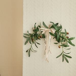 올리브가든 꽃 가랜드 에어컨커버 장식 (+나무집게2ea)