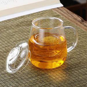 1+1 내열유리 거름망 찻잔 뚜껑 머그컵 차망 350ml