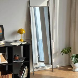 H자 실버 프레임 전신거울 스텐 대형 피팅 거울
