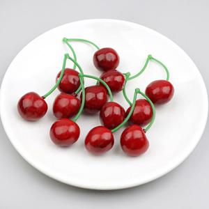보급형 체리 모형 2알 DK레드 2.5~2.6cm 과일모형