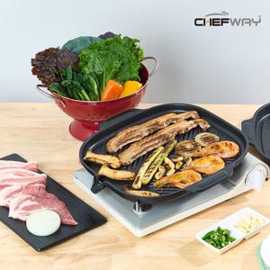 IH 인덕션 와이드 고기 구이 그릴팬 32cm