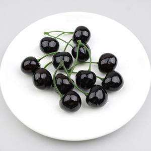 보급형 체리 모형 2알 블랙 2.5~2.6cm 과일모형