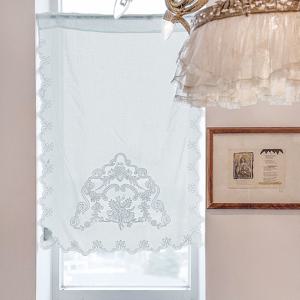 몽소 아치 자수 창바란스 커튼-블루 (CBMV16-BLUE)