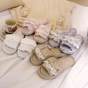 프릴 레이스 3중 쿠션 슬리퍼 층간소음 실내화