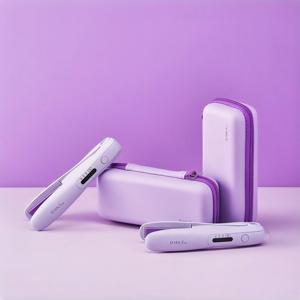 러블리 퍼플 미니 무선 고데기 휴대용 앞머리 볼륨 고데기