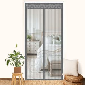 현관 방문 벨크로 부착 일체형 자석 모기장 러브버그 방충망 방충문 그레이 3size