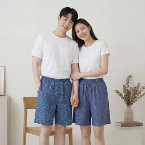 남녀 순면 리플 5부 실내복 바지 잠옷 NCG1204S