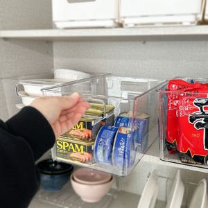 투명 팬트리 정리함 ORT 책 수납함 다용도 보관 수납 바구니 대/특대 2p