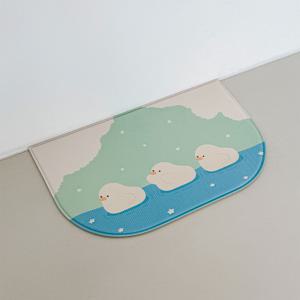 스프링 멜팅덕 펫식기매트 PVC 강아지 고양이 밥그릇 물그릇 논슬립 방수 흘림방지