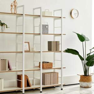 화이트 진열장 장식장 오픈형 책장 디스플레이 수납선반 사각프레임 W800 5단