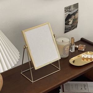 골드 탁상거울 각도조절 엔틱 거울 사각형(골드트레이 사은품증정)