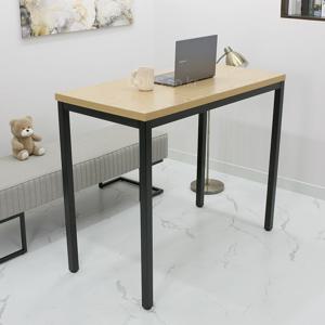 키높이 스텐딩 1200 x 600 오크 컬러 스틸 일자형 컴퓨터 게이밍 책상 높이 절삭가능