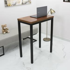 미니 사이즈 750 x 450 서서 쓰는 키높이 멀바우 컬러 스탠딩 노트북 검색대 책상