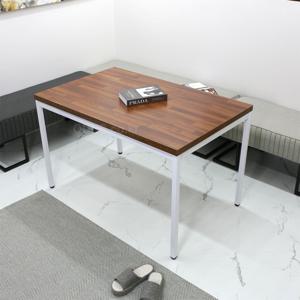 W1200 x D750 멀바우컬러 화이트 철재다리 조립식 4인용식탁 LWM12075