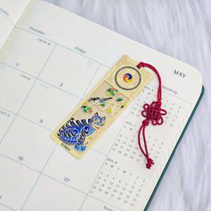 호작도 까치호랑이 금장책갈피 외국인선물 북마크 전통문양 책갈피 전통기념품