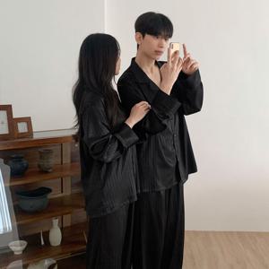 A.made 모어댄 실크 긴팔 커플파자마 남녀공용 잠옷세트 1color