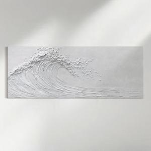 무채색 파도 텍스처 아트 바다 추상화 거실 인테리어 캔버스 와이드 액자_치유의 힘