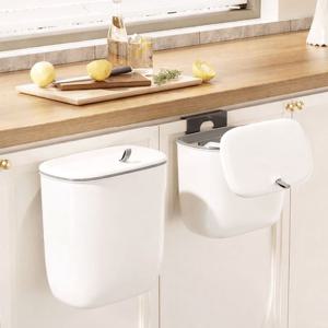 주방 걸이형 쓰레기통 키친 싱크대 무타공 벽걸이식 간편 슬라이딩 휴지통