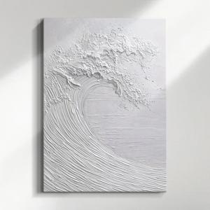 무채색 파도 텍스처아트 바다 추상화 거실 인테리어 그림 캔버스 액자_믿음과 용기